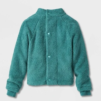 Kids' Adaptive Mock Neck Long Sleeve Fleece Jacket - Cat & Jack™ 3 Kids' Adaptive Mock Neck Long Sleeve Fleece Jacket - Cat & Jack™