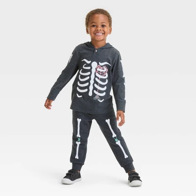 Toddler Boys' Halloween T-Shirt And Pull-On Fleece Jogger Pants Set - Cat & Jack™ Black 4 Toddler Boys' Halloween T-Shirt And Pull-On Fleece Jogger Pants Set - Cat & Jack™ Black - Image 2