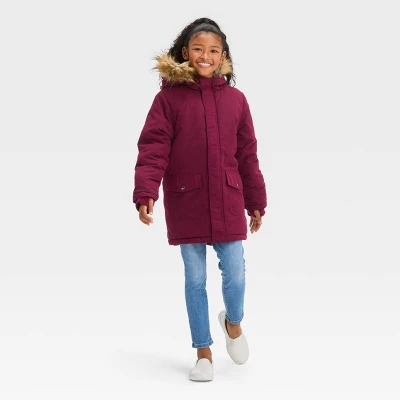 Girls' Solid Parka Jacket - Cat & Jack™ 4 Girls' Solid Parka Jacket - Cat & Jack™ - Image 2
