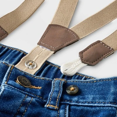 Baby Boys' Holiday Plaid Suspender Top & Bottom Set - Cat & Jack™ Red 6 Baby Boys' Holiday Plaid Suspender Top & Bottom Set - Cat & Jack™ Red - Image 4