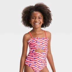 Girls' Striped Star One Piece Swimsuit - Cat & Jack™ -Cat & Jack Sales Store GUEST bbc3853f 7c1d 4b0f 8a43 01ffb72dc4f0