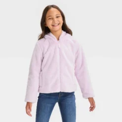 Girls' Faux Fur Zip-Up Jacket - Cat & Jack™ -Cat & Jack Sales Store GUEST bbfb67fe 4880 4265 949a 56e4412dd291