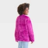 Kids' Solid Faux Fur Jacket - Cat & Jack™ Magenta -Cat & Jack Sales Store GUEST c1632fad 7471 4b52 a640 7338f63daf09