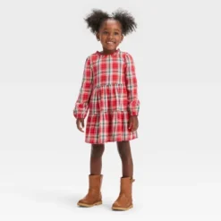 Toddler Girls' Plaid Long Sleeve Dress - Cat & Jack™ -Cat & Jack Sales Store GUEST c2e443c8 7bb2 46ab 8364 b07759c6e4c0