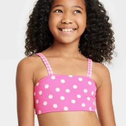 Girls' Gingham Spots Polka Dots Bikini Set - Cat & Jack™ Pink
