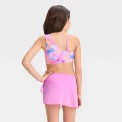 Girls' 'Sketchy Tropical Scenic With Sarong' Bikini Set - Cat & Jack™ Light Pink -Cat & Jack Sales Store GUEST c3fbb189 9f3f 4df0 a4df 3a88032f3c4d