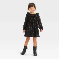 Toddler Girls' Dots Dress - Cat & Jack™ Black -Cat & Jack Sales Store GUEST c6132796 d256 4c63 95f5 39ba2f9a785e