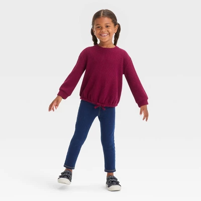 Toddler Girls' Waffle Shirt - Cat & Jack™ 4 Toddler Girls' Waffle Shirt - Cat & Jack™ - Image 2