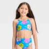 Girls' 3pc 'Happy Hibiscus' Cropped Rash Guard Swimwear Set - Cat & Jack™