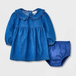 Baby Girls' Denim Prairie Dress - Cat & Jack™ Medium Wash -Cat & Jack Sales Store GUEST cd453918 25bd 4571 856a c02019a1fbe3