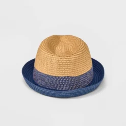 Boys' Straw Fedora Hat - Cat & Jack™ Navy Blue
