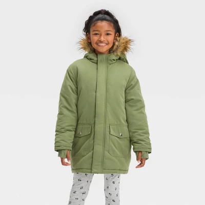 Girls' Solid Parka Jacket - Cat & Jack™ 5 Girls' Solid Parka Jacket - Cat & Jack™ - Image 3