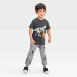 Toddler Boys' Halloween Short Sleeve T-Shirt And Pull-On Fleece Jogger Pants - Cat & Jack™ Black -Cat & Jack Sales Store GUEST d348d06c 3173 493e b83e 285f28a97347
