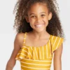 Girls' Striped One Piece Swimsuit - Cat & Jack™ Yellow -Cat & Jack Sales Store GUEST d43c33ff c5d6 410d a7ce d7bc7c02fcda