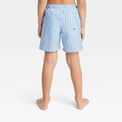 Boys' Striped Seersucker Swim Trunks - Cat & Jack™ Blue 4 Boys' Striped Seersucker Swim Trunks - Cat & Jack™ Blue - Image 2