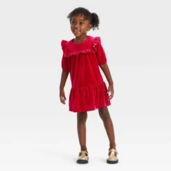 Toddler Girls' Solid Short Sleeve A-Line Dress - Cat & Jack™ Red -Cat & Jack Sales Store GUEST de6ec20a 0aef 428f 8f52 90bd71089913