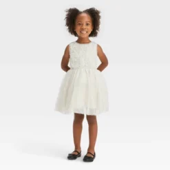 Toddler Girls' Rosette Tulle Dress - Cat & Jack™ Cream -Cat & Jack Sales Store GUEST e21e8585 2912 4c98 a78d 3f05070c69ee