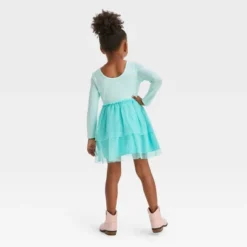 Toddler Girls' Unicorn Long Sleeve Dress - Cat & Jack™ Aqua Blue