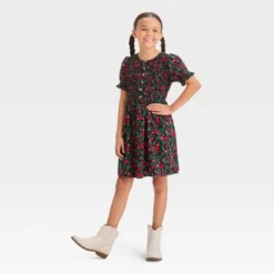Girls' Short Sleeve Woven Dress - Cat & Jack™ -Cat & Jack Sales Store GUEST e3b06001 99bb 483c 9ce4 43ea6953d4a0