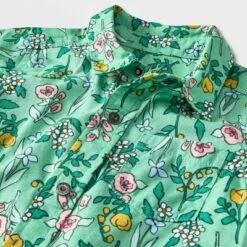 Toddler Boys' Adaptive 2pc Floral Printed Woven Short Sleeve Shirt And Pants Set With Bowtie - Cat & Jack™ Green -Cat & Jack Sales Store GUEST ee3299ac 5531 4528 865d d3f7346313b5