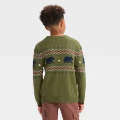 Boys' Bear Fair Isle Pullover Sweater - Cat & Jack™ Green