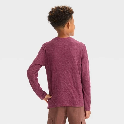 Boys' Long Sleeve Textured Raglan T-Shirt - Cat & Jack™ 3 Boys' Long Sleeve Textured Raglan T-Shirt - Cat & Jack™