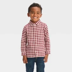 Toddler Boys' Long Sleeve Reversible Flannel Shirt - Cat & Jack™ Burgundy -Cat & Jack Sales Store GUEST f9f55d5c 1dcc 4035 84c9 79b2e82b4120