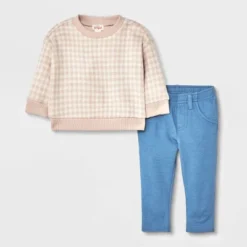 Baby Faux Gingham Sweater & Bottom Set - Cat & Jack™ Light Brown -Cat & Jack Sales Store GUEST fb18db9d 8306 426b a4e0 24bb3523d0a0